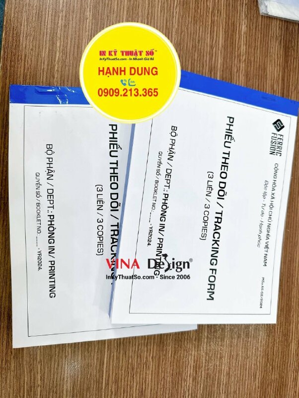 In phiếu theo dõi Tracking Form 3 liên khổ A5 ngang - INKTS1239