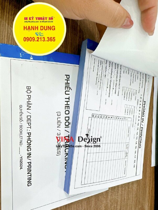 In phiếu theo dõi Tracking Form 3 liên khổ A5 ngang - INKTS1239