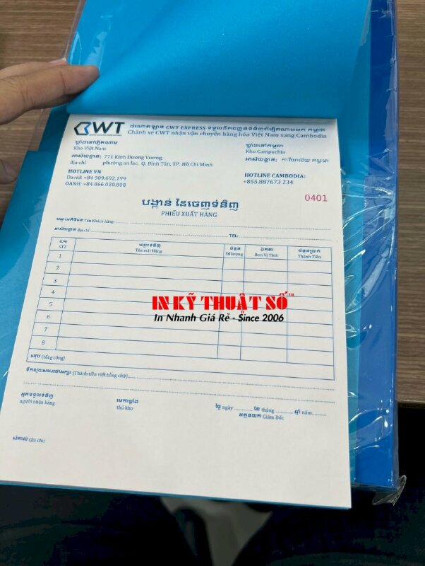 In phiếu xuất hàng song ngữ Việt - Campuchia - INKTS341
