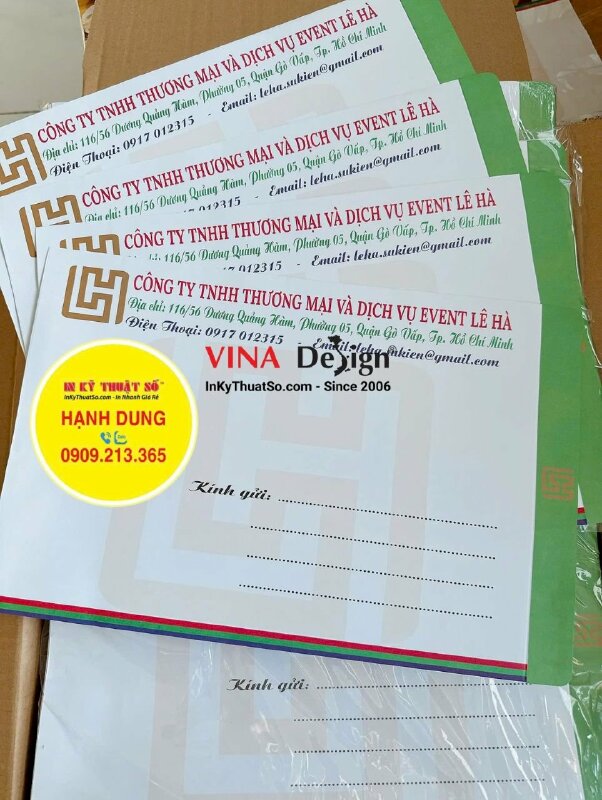 In phong bì thư 25x35cm công ty thương mại dịch vụ event - INKTS3515