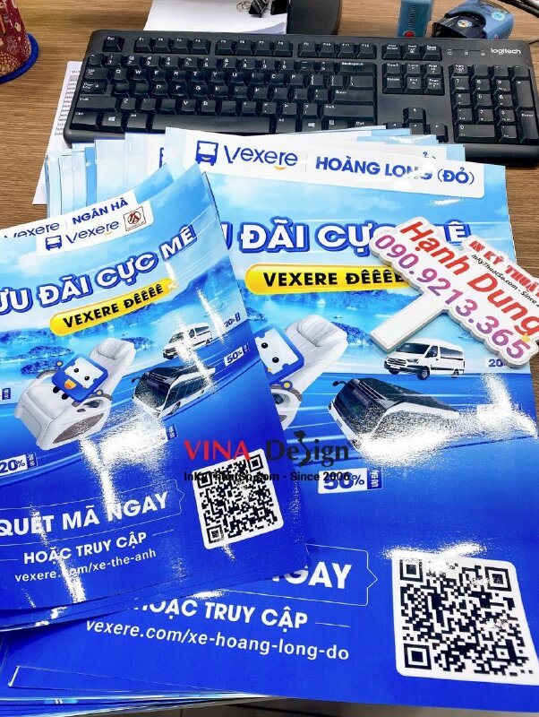 In poster dán tường, dán cửa kính theo yêu cầu cho văn phòng đặt vé xe, in poster A3 - INKTS748