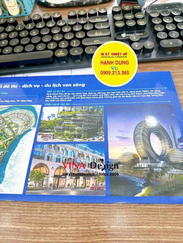 In quyển catalogue giới thiệu dự án bất động sản, gáy lò xo dễ lật mở - INKTS3482