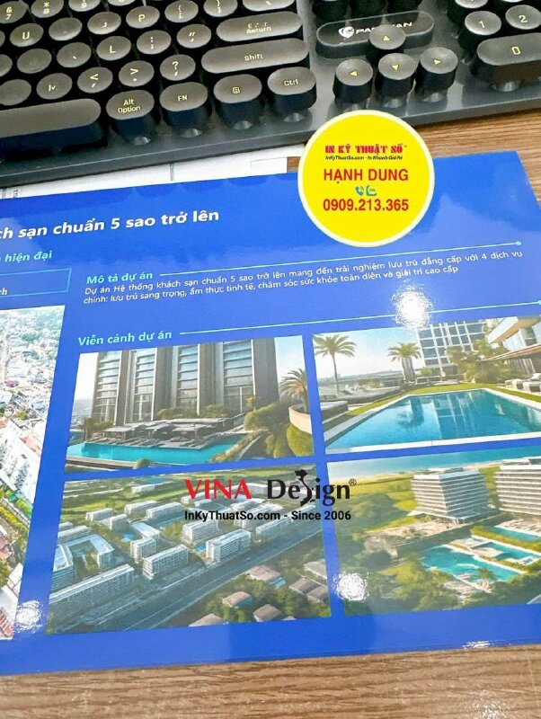 In quyển catalogue giới thiệu dự án bất động sản, gáy lò xo dễ lật mở - INKTS3482