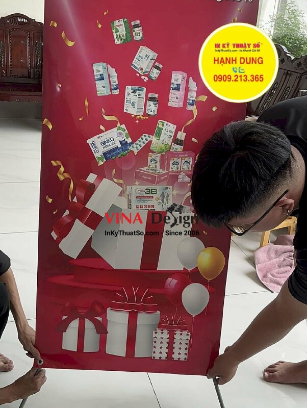 In Standee X gắn Poster sự kiện khuyến mãi - INKTS869