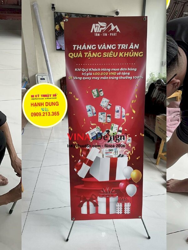In Standee X gắn Poster sự kiện khuyến mãi - INKTS869