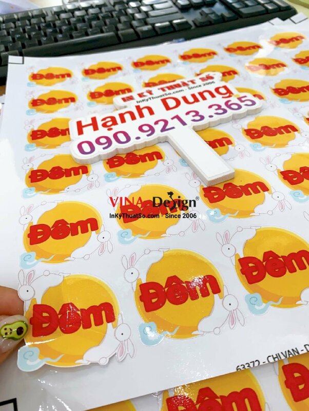 In sticker Trung thu Thỏ ngọc Đêm trăng, in Decal trang trí Trung thu mầm non - INKTS598