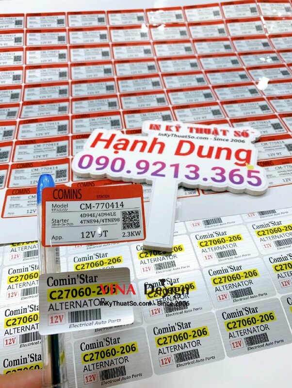 In tem bạc dán động cơ máy móc - INKTS518