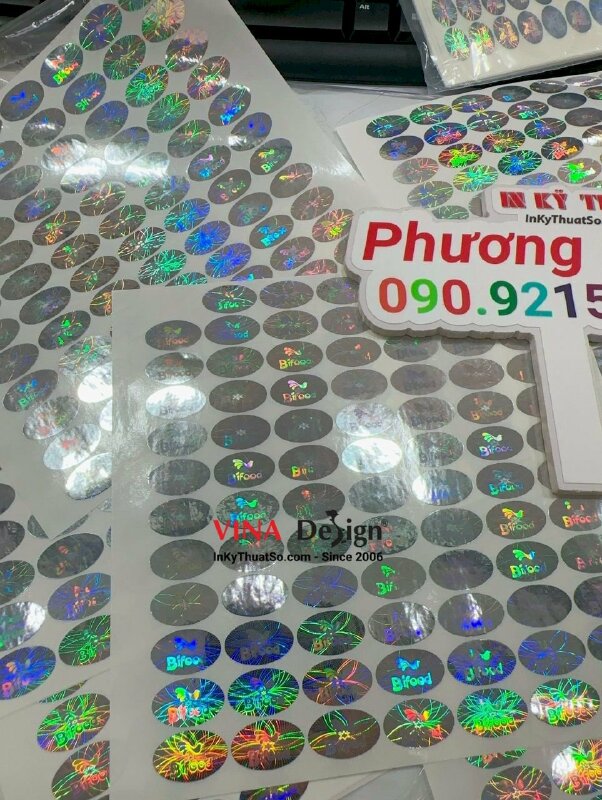 In tem hologram 7 màu chống giả sản phẩm thức ăn chim chào mào - INKTS595