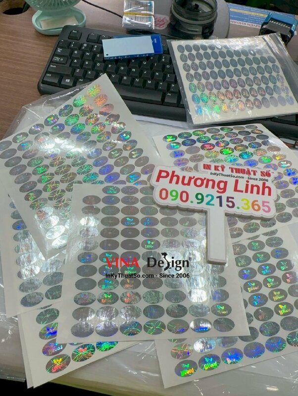 In tem hologram 7 màu chống giả sản phẩm thức ăn chim chào mào - INKTS595