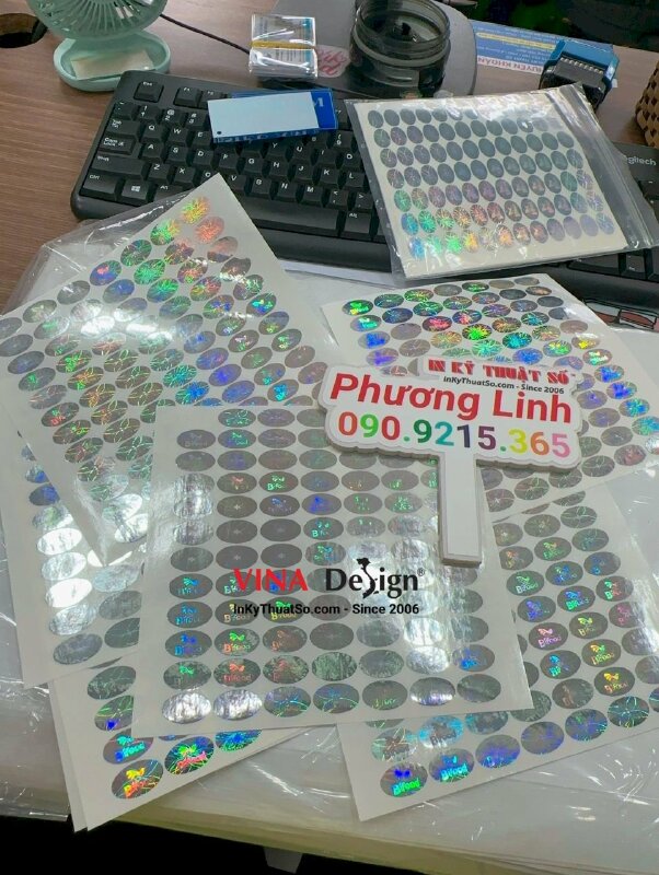 In tem hologram 7 màu chống giả sản phẩm thức ăn chim chào mào - INKTS595