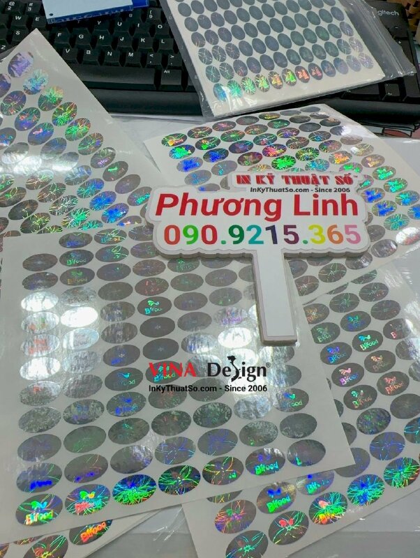 In tem hologram 7 màu chống giả sản phẩm thức ăn chim chào mào - INKTS595