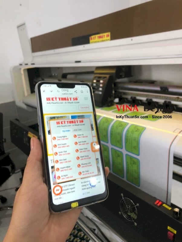 In tem mức tiêu thụ nhiên liệu xe ô tô, in tem Decal dán kính ngược - INKTS1225