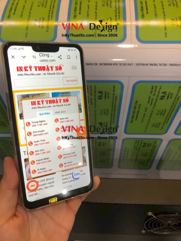 In tem mức tiêu thụ nhiên liệu xe ô tô, in tem Decal dán kính ngược - INKTS1225