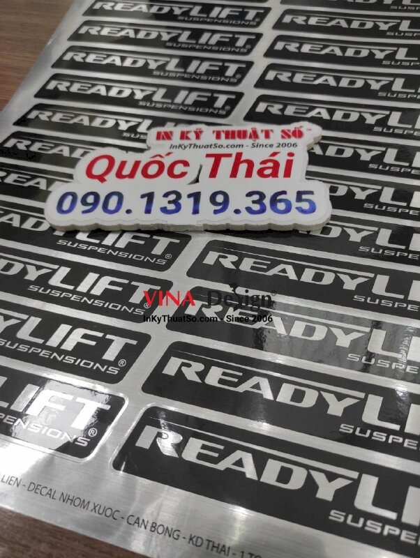 In tem nhãn phụ kiện ô tô, in tem nhôm xước ngang - INKTS836