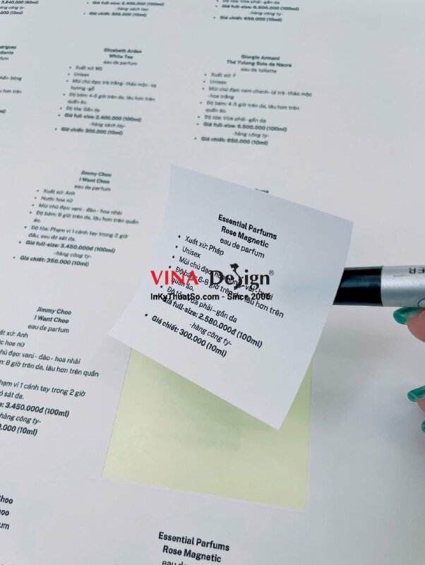 In tem nhãn phụ thông tin thành phần nước hoa, tem decal giấy - INKTS3540