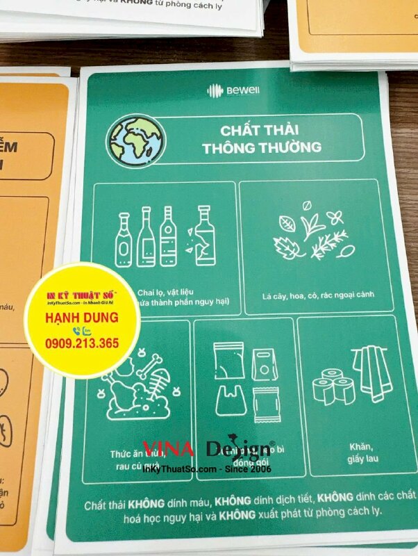 In tem nhãn PP có keo khổ A5, nhãn dán phân loại rác bệnh viện - INKTS3533