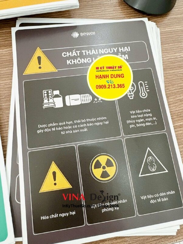 In tem nhãn PP có keo khổ A5, nhãn dán phân loại rác bệnh viện - INKTS3533