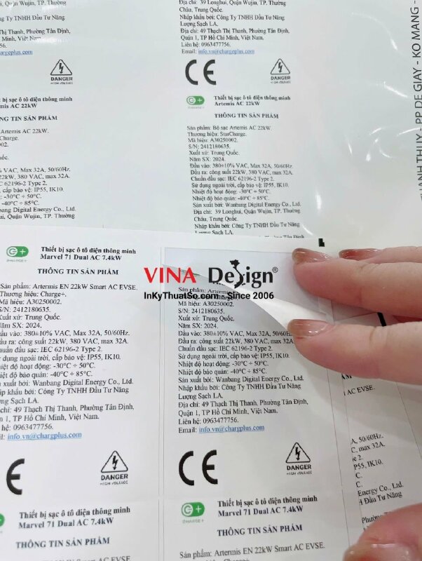 In tem nhãn PP (đế giấy) thông tin sản phẩm, tem dai xé không rách, không thấm nước - INKTS3467