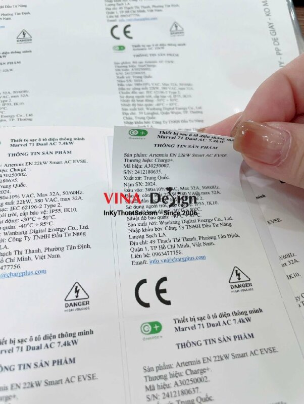 In tem nhãn PP (đế giấy) thông tin sản phẩm, tem dai xé không rách, không thấm nước - INKTS3467