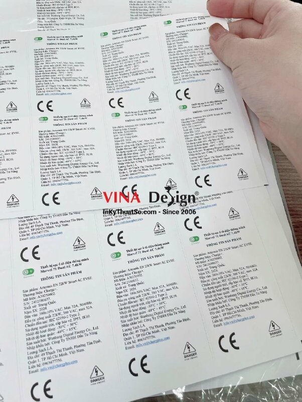 In tem nhãn PP (đế giấy) thông tin sản phẩm, tem dai xé không rách, không thấm nước - INKTS3467