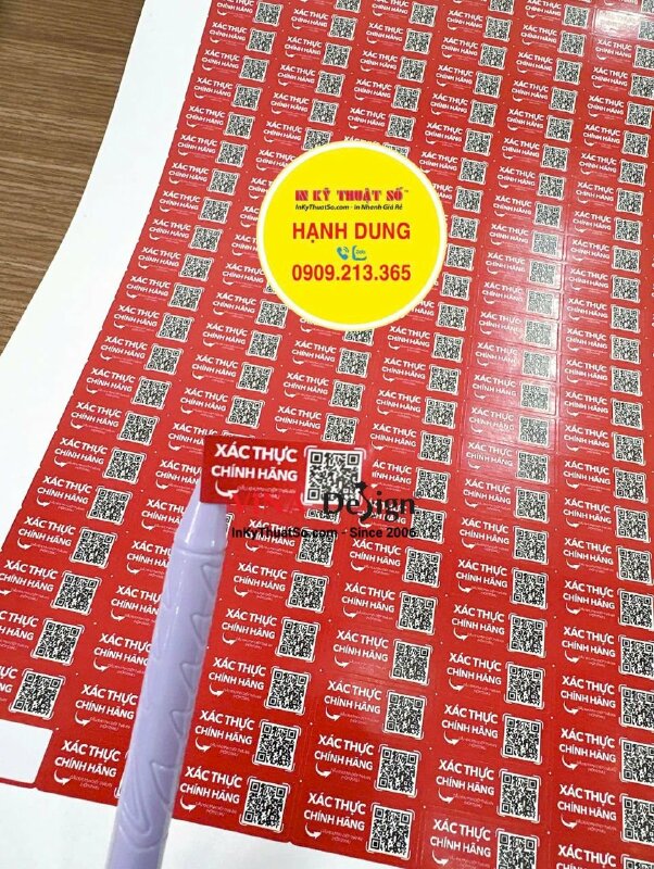 In tem niêm phong sản phẩm có mã QR xác thực, nhãn PP Amazon, có bế in laser - INKTS3534