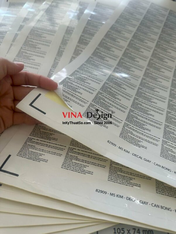 In tem phụ hàng nhập khẩu, tem phụ nước hoa, nước thơm nhập khẩu in Decal giấy cán màng - INKTS1231