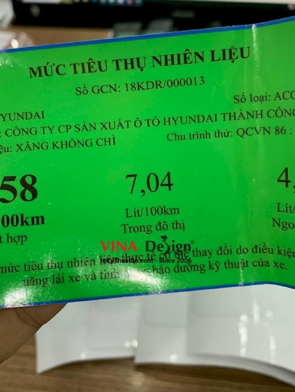 In tem tiêu thụ nhiên liệu, in Decal dán ngược lên cửa kính xe hơi - INKTS913