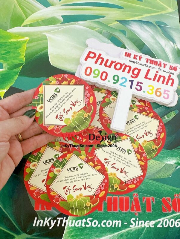 In tem treo tròn gắn giỏ hộp quà Tết, tem giấy tròn chúc Tết sum vầy - INKTS1095
