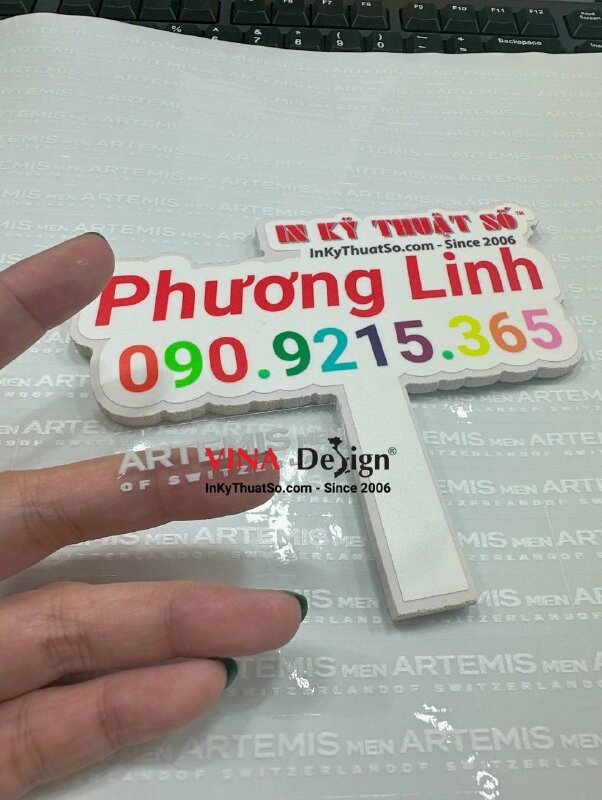 In tem trong suốt giá rẻ, in UV decal trong mực trắng chữ trắng - INKTS544