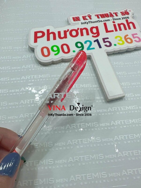 In tem trong suốt giá rẻ, in UV decal trong mực trắng chữ trắng - INKTS544