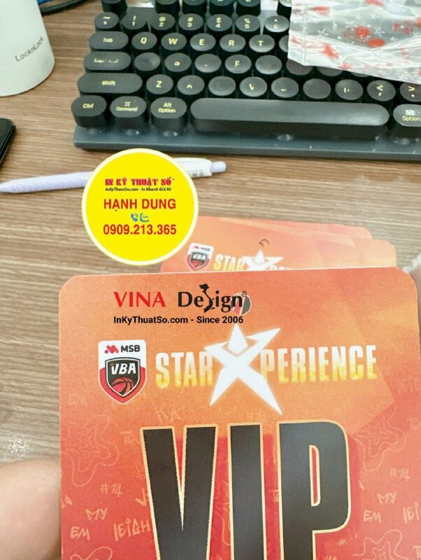 In thẻ VIP đeo sự kiện StarXCamp chương trình hội trại bóng rổ VBA, thẻ nhựa bấm lỗ tròn - INKTS3532