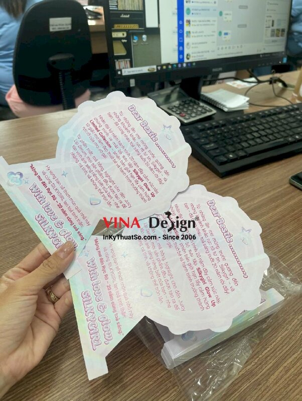 In thiệp cảm ơn khách hàng gửi kèm set mỹ phẩm phiên bản giới hạn mừng sinh nhật từ thương hiệu mỹ phẩm - INKTS3501