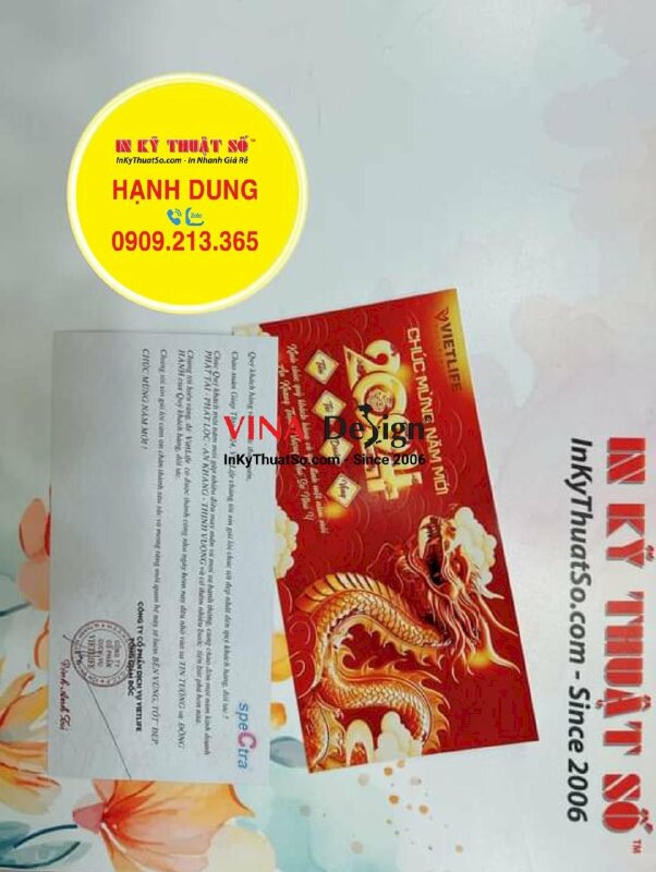 In thiệp chúc Tết khách hàng, in thiệp 20x10cm - INKTS1105