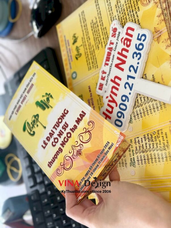 In thiệp mời lễ Đại tường cố Ni sư, in thiệp mời cho Chùa - INKTS1052