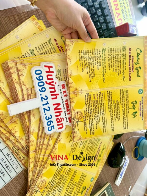 In thiệp mời lễ Đại tường cố Ni sư, in thiệp mời cho Chùa - INKTS1052