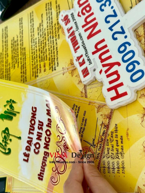 In thiệp mời lễ Đại tường cố Ni sư, in thiệp mời cho Chùa - INKTS1052