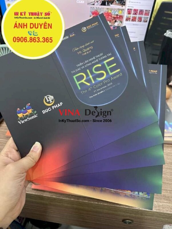 In thiệp mời sự kiện triển lãm nghệ thuật thị giác và công nghệ tương tác - INKTS932