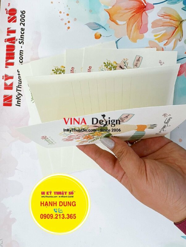 In thiệp mừng giấy mỹ thuật N05 gắn quà tặng sản phẩm thực phẩm chức năng, làm đẹp - INKTS1359