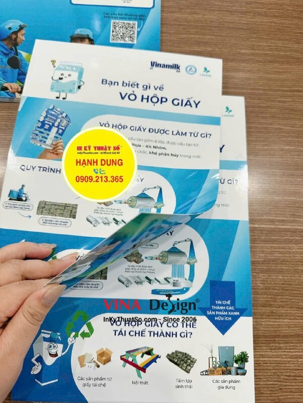 In tờ hướng dẫn tái chế vỏ hộp sữa, in nhanh tờ rơi khổ A5 số lượng ít - INKTS3458