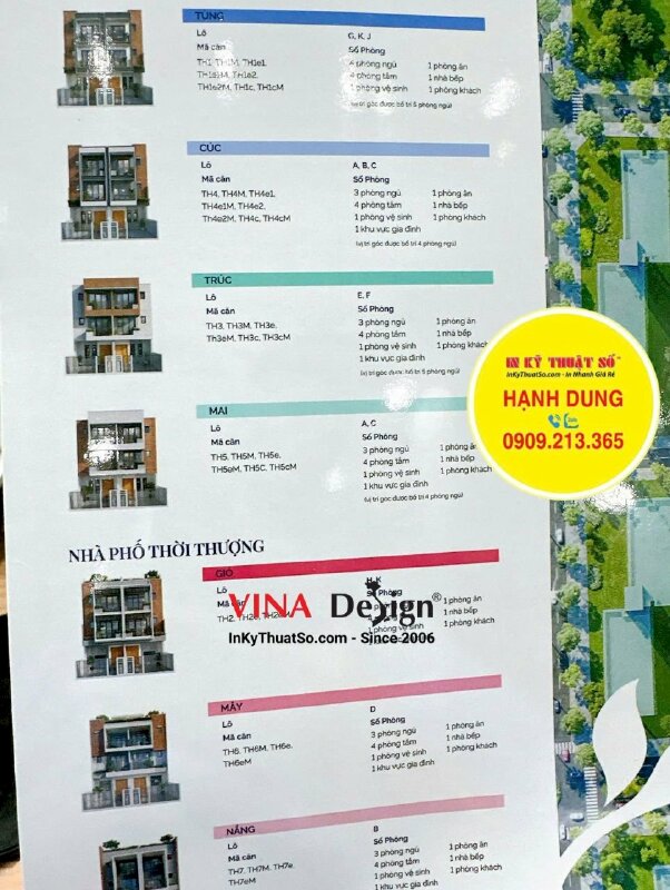 In tờ rơi A3 giới thiệu mặt bằng & số căn hộ dự án bất động sản - INKTS3481