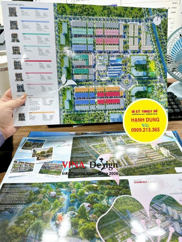 In tờ rơi A3 giới thiệu mặt bằng & số căn hộ dự án bất động sản - INKTS3481