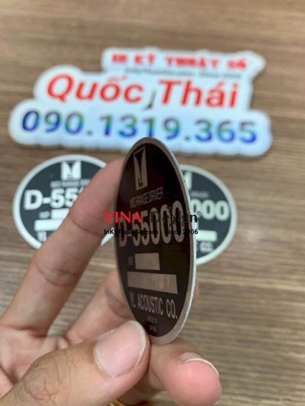 In UV nhôm xước làm tag kim loại gắn cặp loa âm thanh - INKTS958