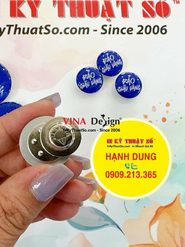 Làm huy hiệu Đảo Giấu Vàng cài áo bằng nam châm hít, in huy hiệu theo yêu cầu - INKTS1325