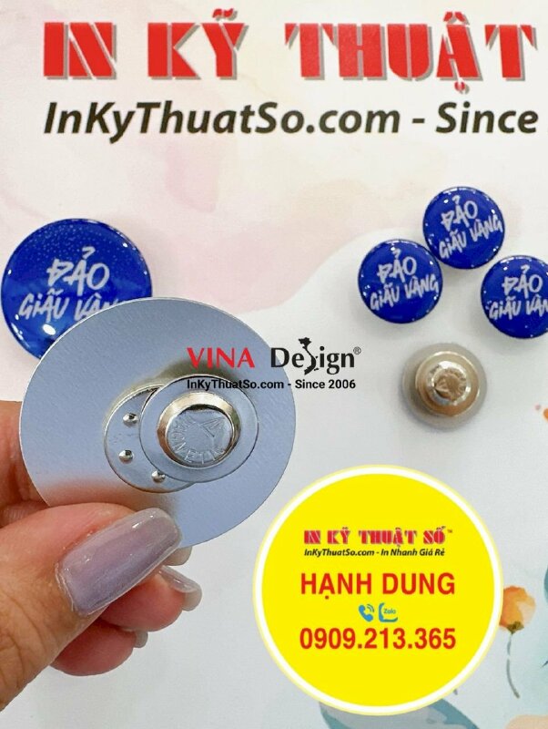 Làm huy hiệu Đảo Giấu Vàng cài áo bằng nam châm hít, in huy hiệu theo yêu cầu - INKTS1325