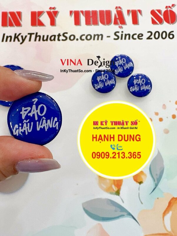 Làm huy hiệu Đảo Giấu Vàng cài áo bằng nam châm hít, in huy hiệu theo yêu cầu - INKTS1325