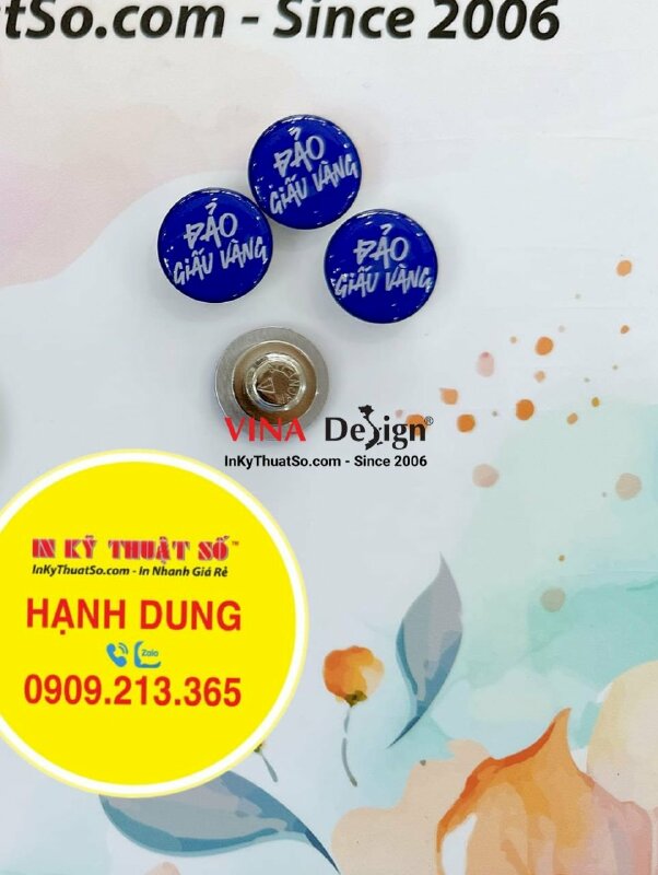 Làm huy hiệu Đảo Giấu Vàng cài áo bằng nam châm hít, in huy hiệu theo yêu cầu - INKTS1325