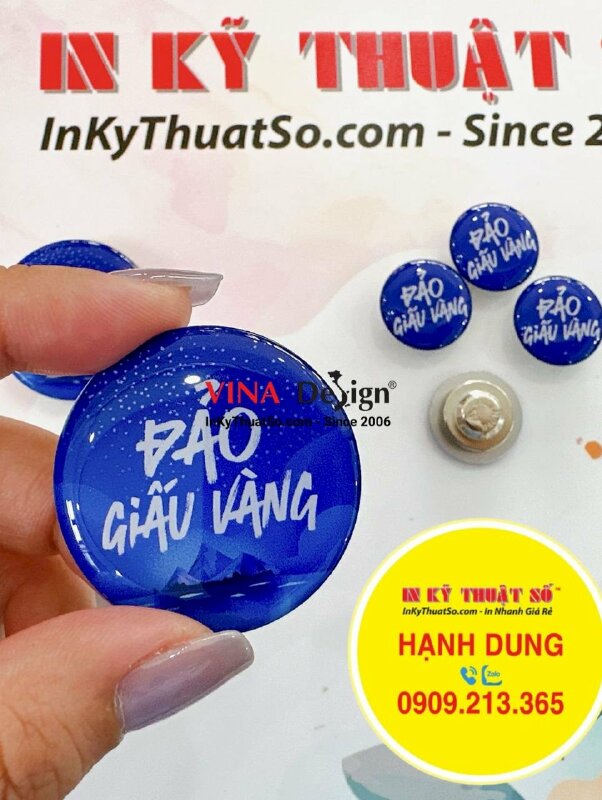 Làm huy hiệu Đảo Giấu Vàng cài áo bằng nam châm hít, in huy hiệu theo yêu cầu - INKTS1325