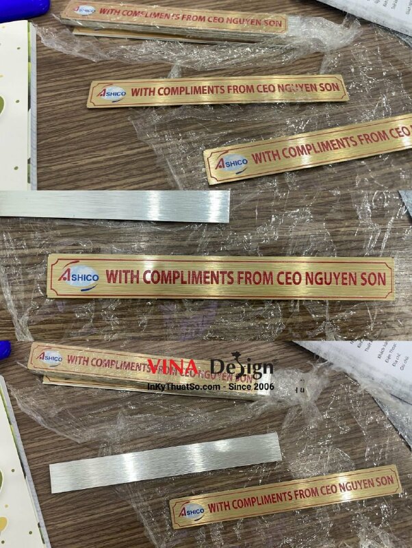 Thẻ nhôm in UV 1 mặt, lót mực trắng theo file - INKTS 404