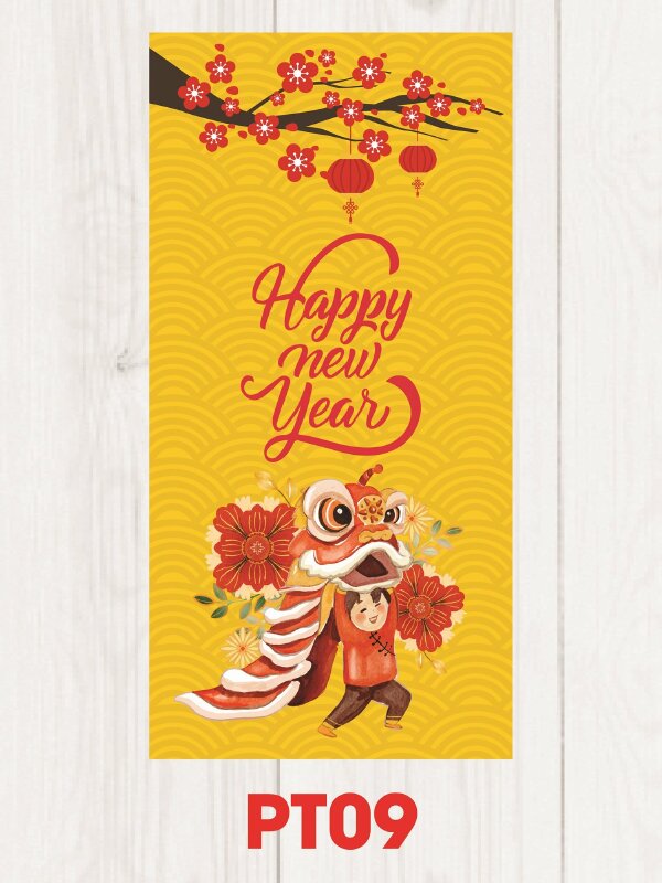 Bao lì xì con lân Happy New Year - Mã PT09 - INKTS2465