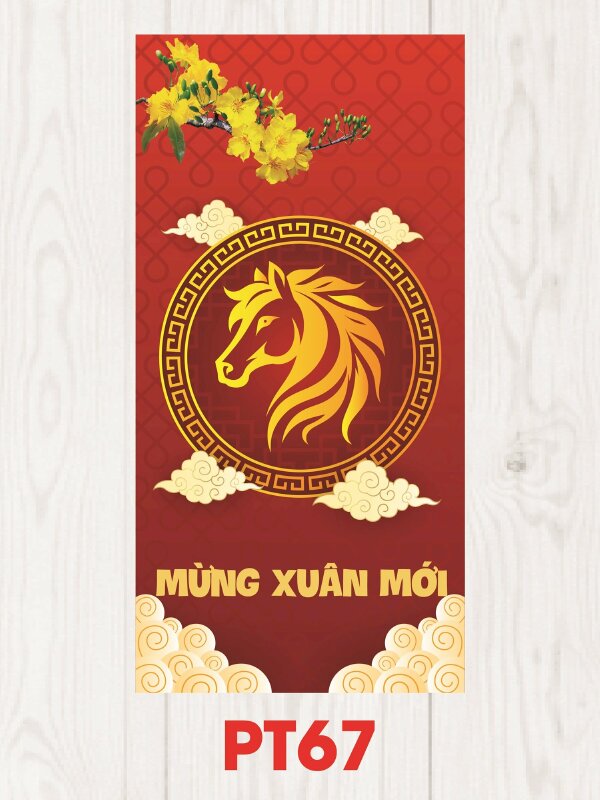 Bao lì xì đỏ truyền thống Mừng Xuân Mới Bính Ngọ - Mã PT67 - INKTS2523